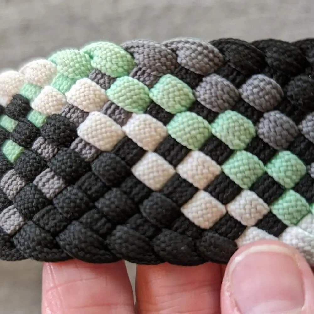 Vintage Belt Mens Rope Woven D Ring Y2K Black White Gray Green Large Preppy